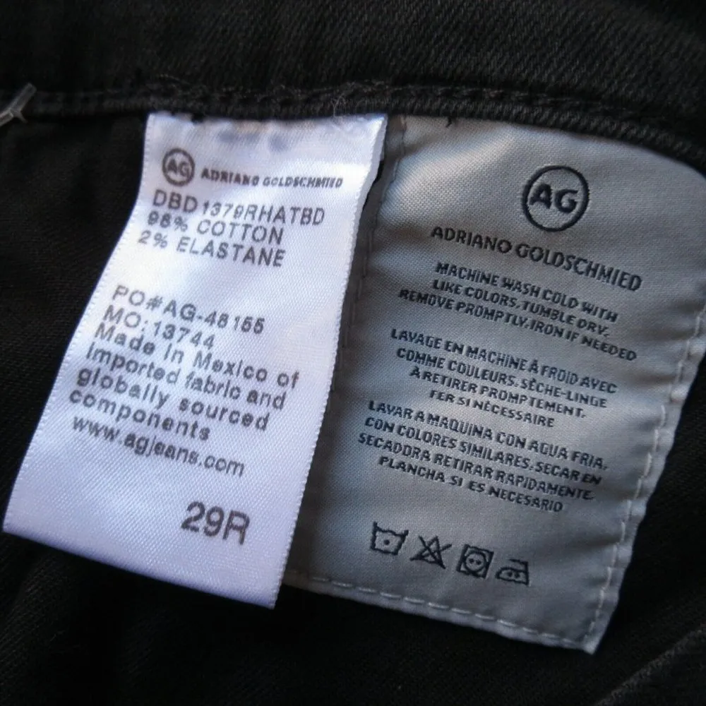 NWT AG Adriano Goldschmied Farrah in Altered Black Destructed Skinny Jeans 29 - Image 7