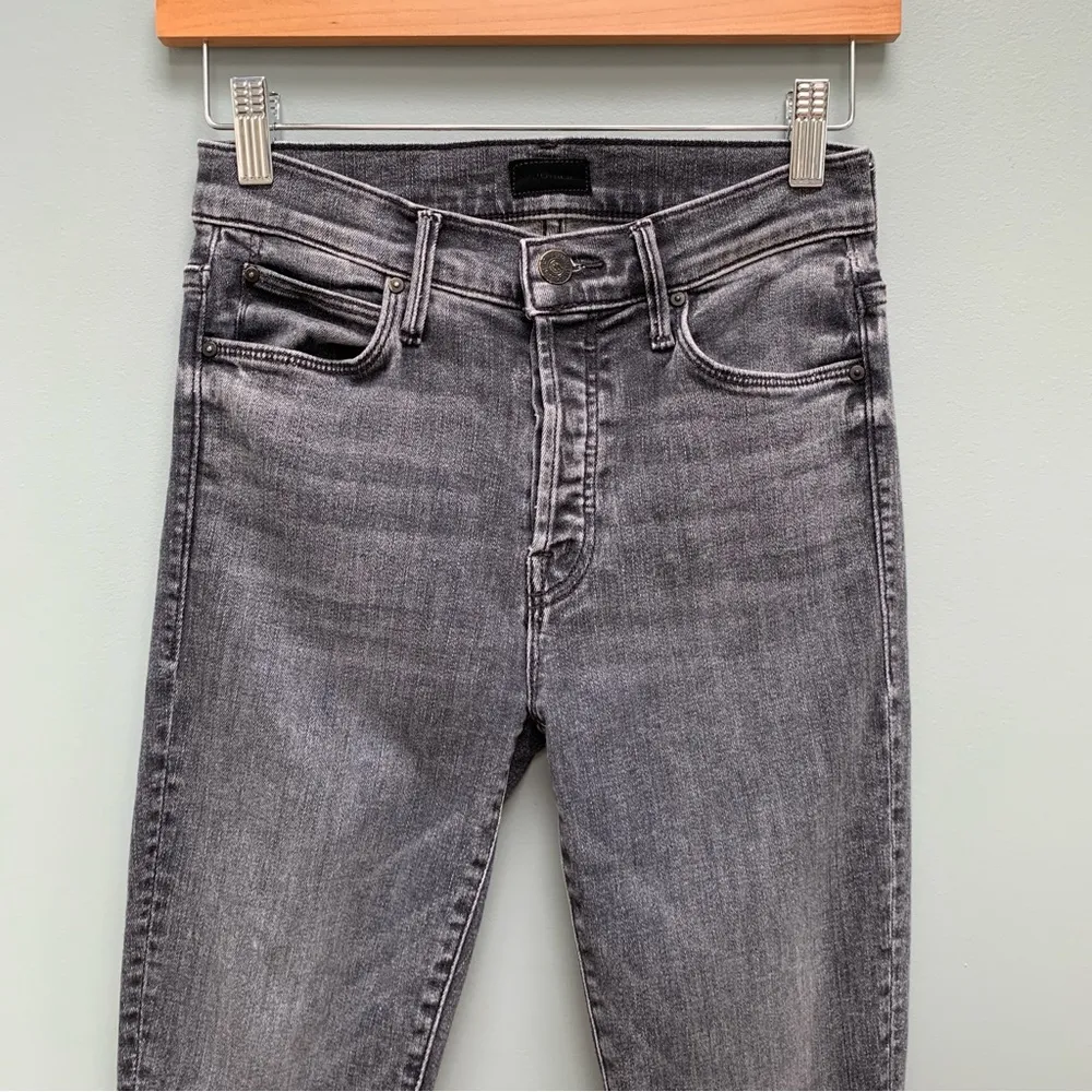 Mother The Stunner Frayed Ankle Friday the 13th Jeans 25 Black - Image 6