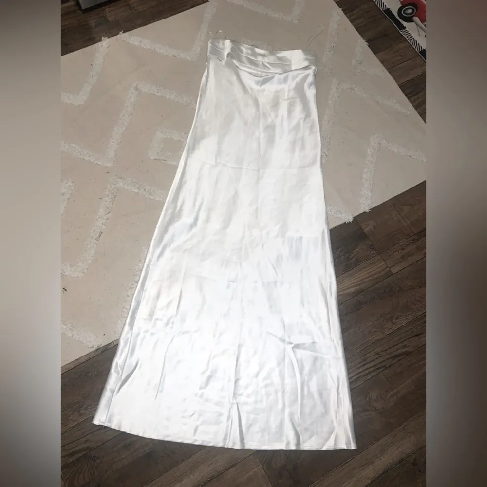 Vestique Gabrielle satin white draped back slip gown dress wedding formal party - Image 6