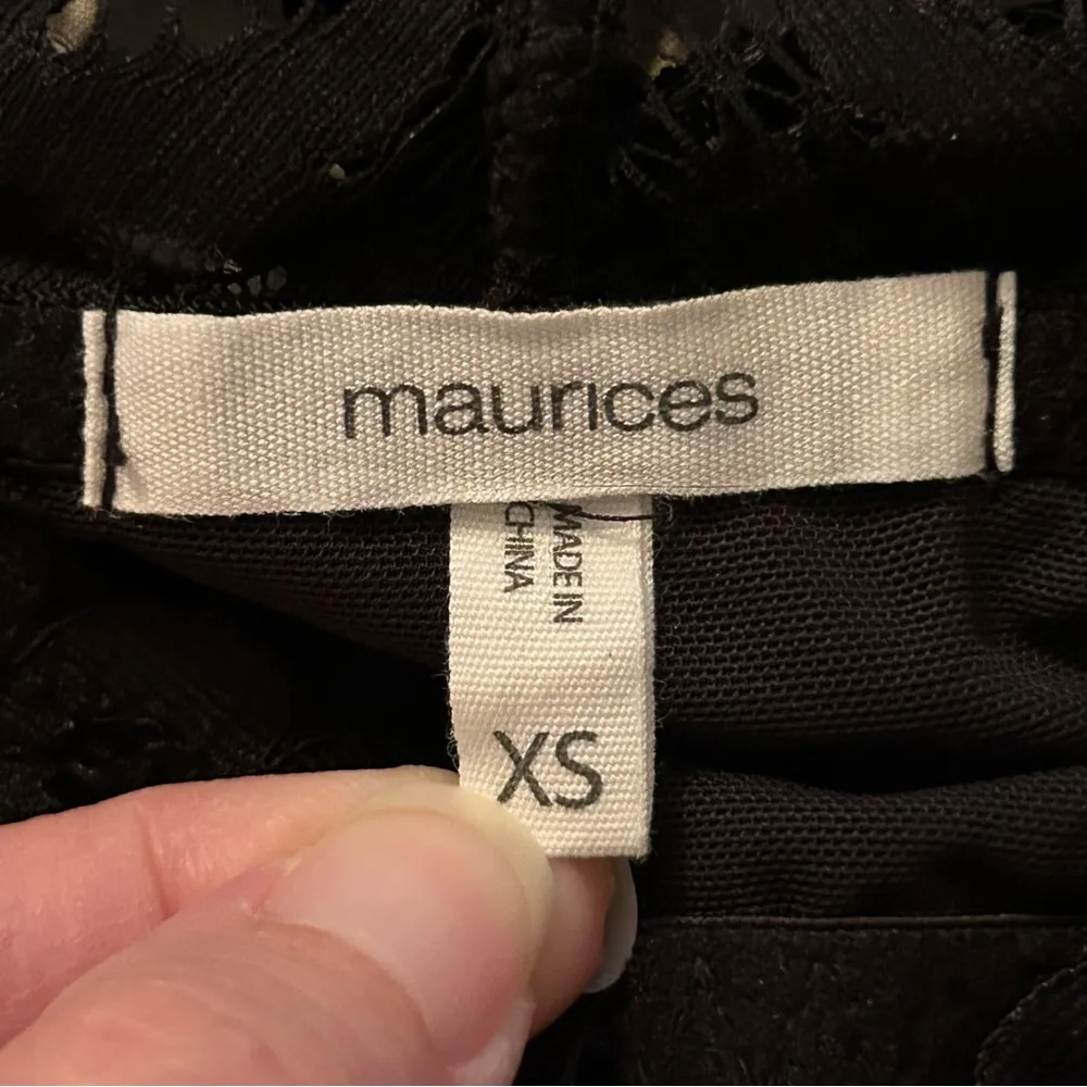 Maurice’s Womens XS Black Floral Lace Padded Racerback Bralette Lightweight - Image 3