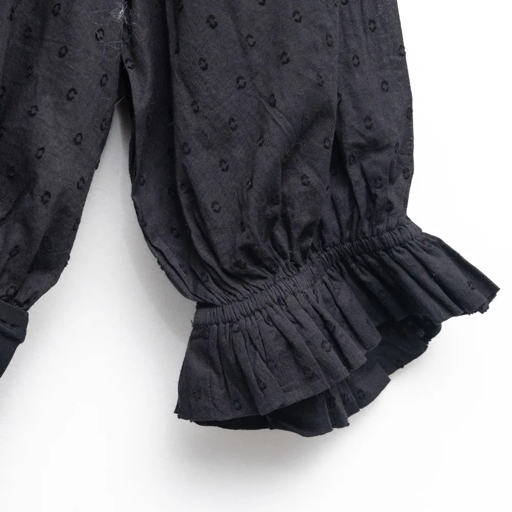 Farm Rio | Black Lace Ruffle Bodysuit - Image 8
