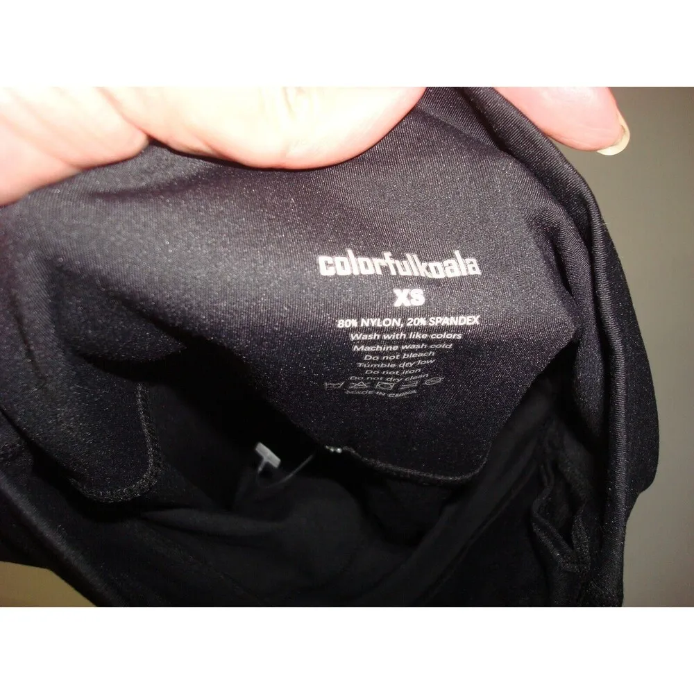 New Colorfulkoala Nylon Leggings XS Black Casual Yoga Womens Travel High Waist - Image 4