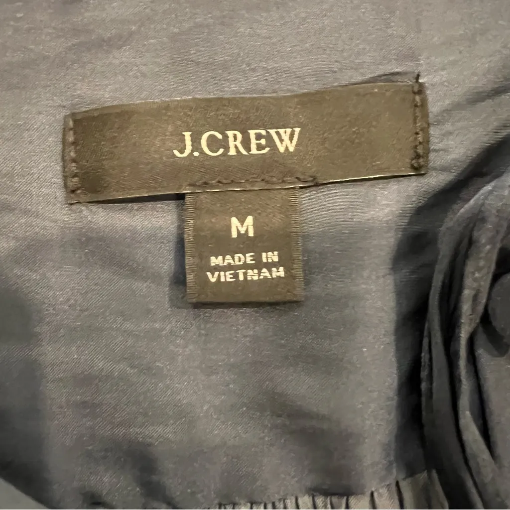 J. Crew Dark Blue Feminine Pleated Blouse - Image 3