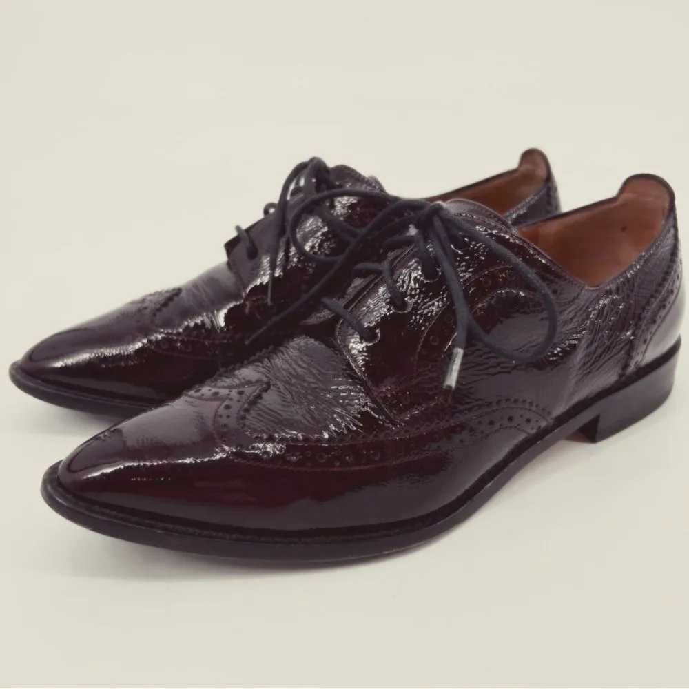 Aquatalia Gwen Naplak Oxford Shoes Burgundy Wine Sz‎ 6.5 - Image 5