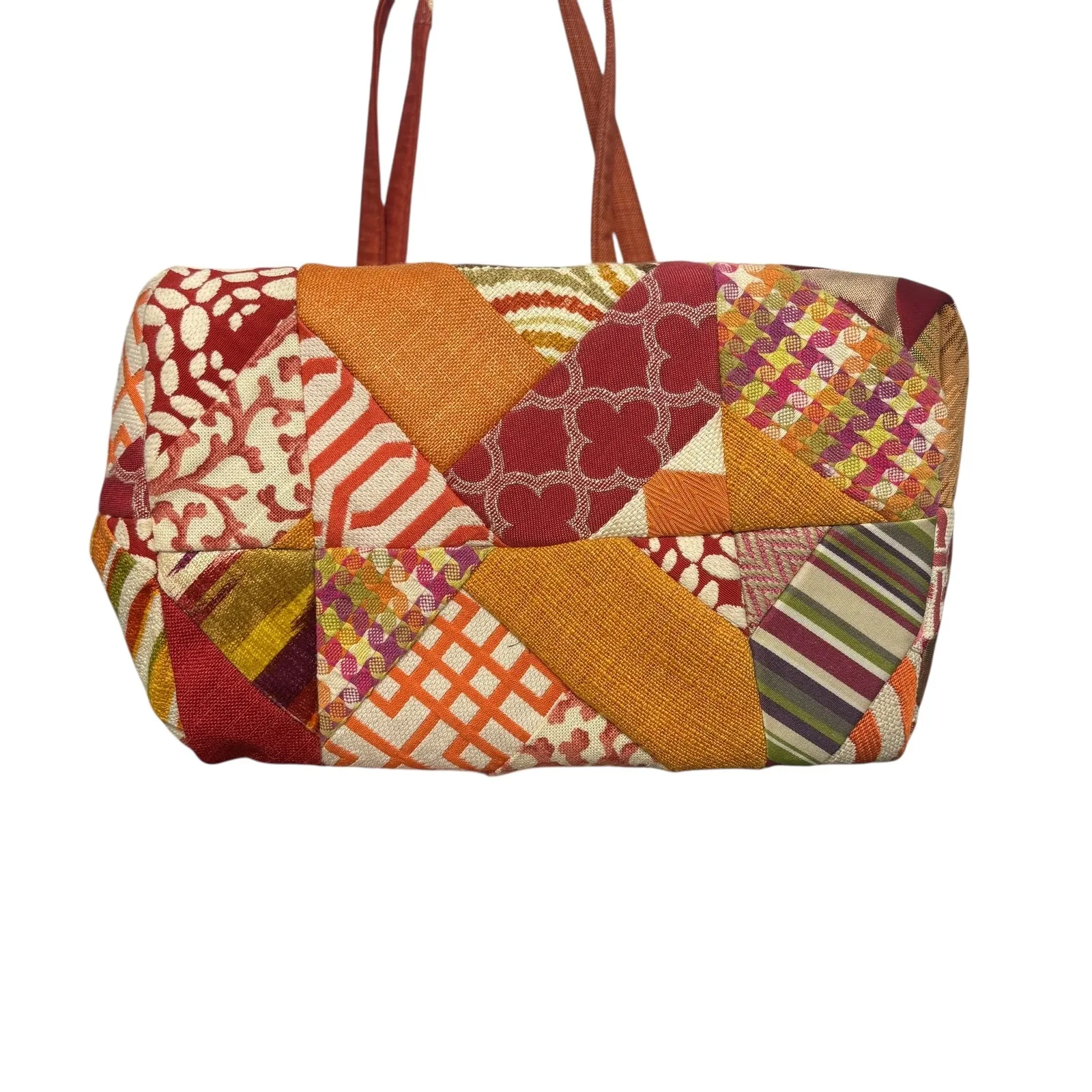 Patchwork‎ Tote Bag Unique Colorful Shoulder Bag Purse Women's Red - Image 5