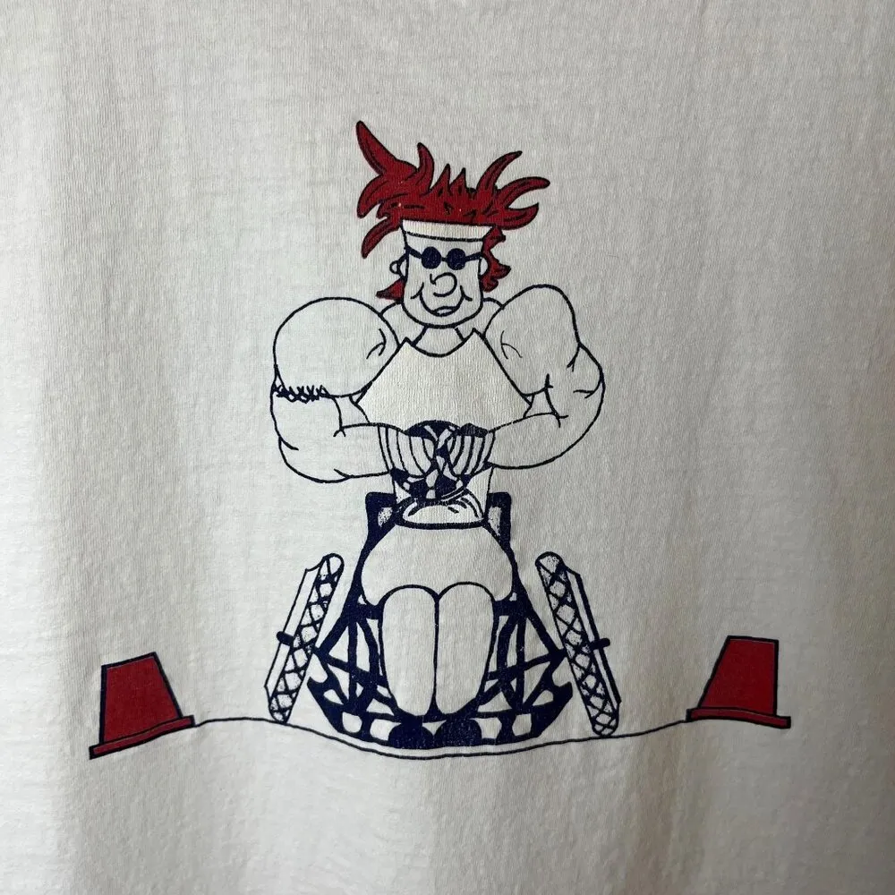 Vintage Wheelchair User Warrior Athlete Muscle Shirt 90s Y2K Tank Top White Size M - Image 5