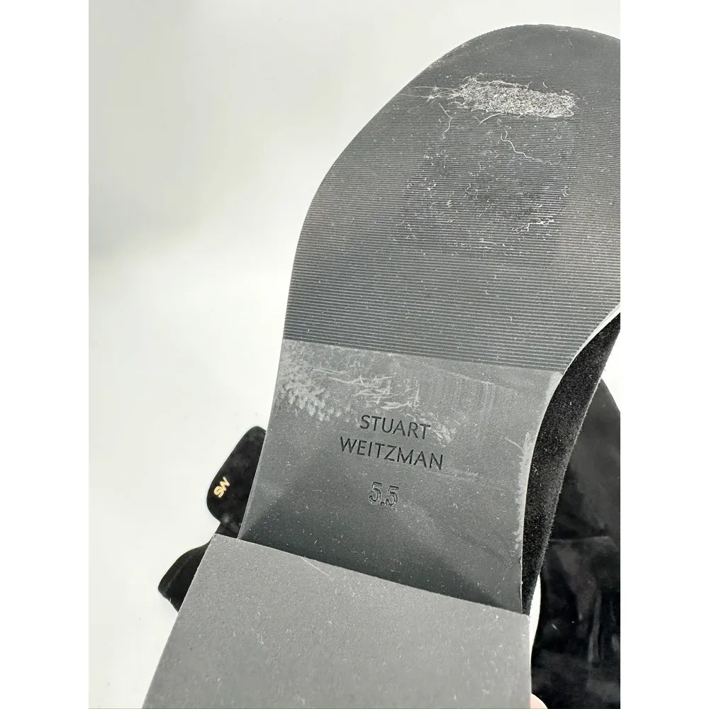 Stuart Weitzman Keelan Black Suede Leather Knee-High Boots Size 5.5 - Image 3