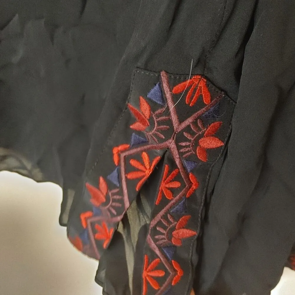 Cinq a sept Black Delicate Size Extra Small XS Top Blouse Embroidered - Image 6