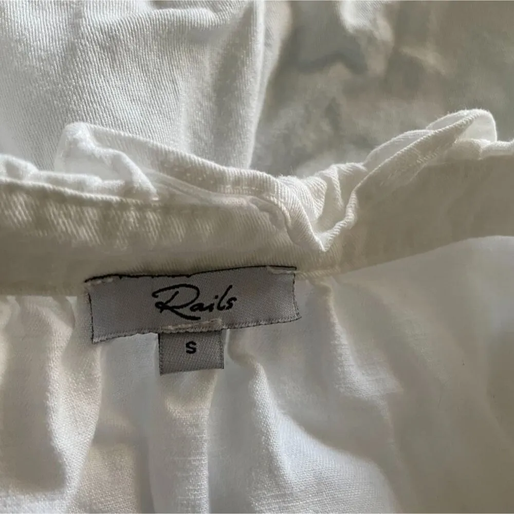 Rails Size Small  Top Blouse White Short Sleeve Ruthie Button Down - Image 5