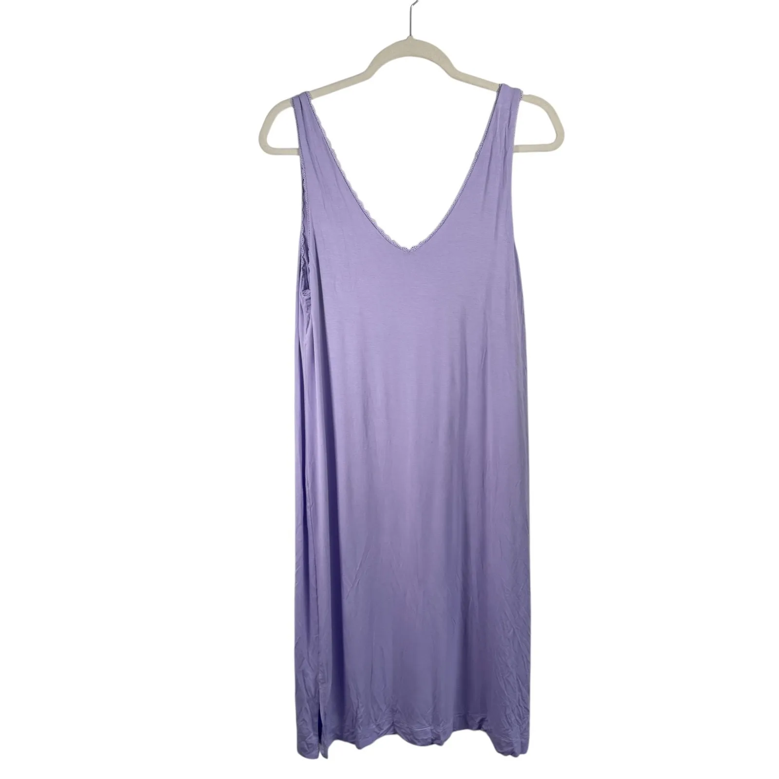 Soma Cool Nights Lace Trim Midi Chemise Nightgown Lavender Purple Womens Large - Image 6