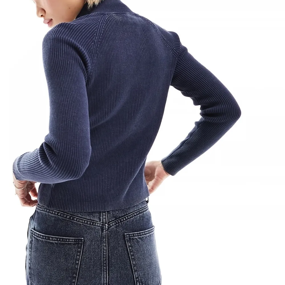 Collusion Navy Ribbed Top/Jacket Blue Size 12 - Image 3