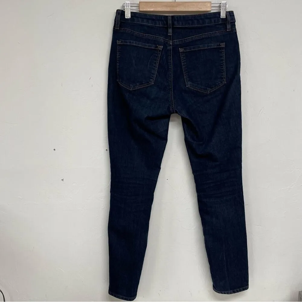 Loft Dark Wash Mid Rise Curvy Skinny Ankle Jeans Womens 4 Blue Denim Ann Taylor - Image 8