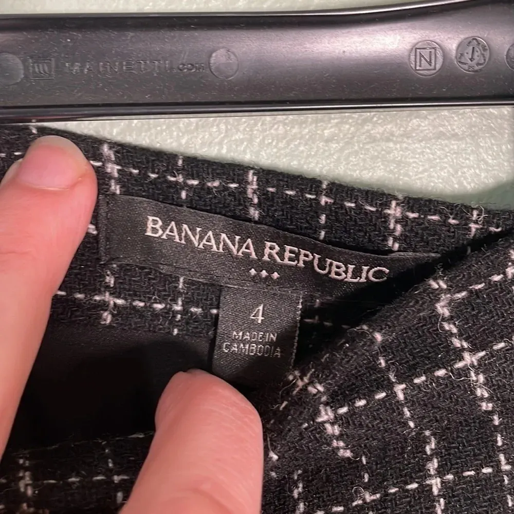 Banana Republic Factory wool blend plaid A-line Faux Wrap Skirt size 4‎ - Image 8