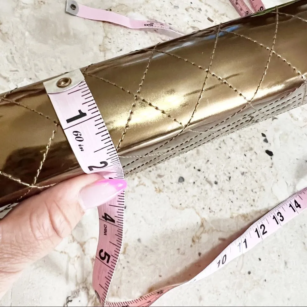 Sondra Roberts Metallic Quilted Bronze Gold Clutch - Image 11