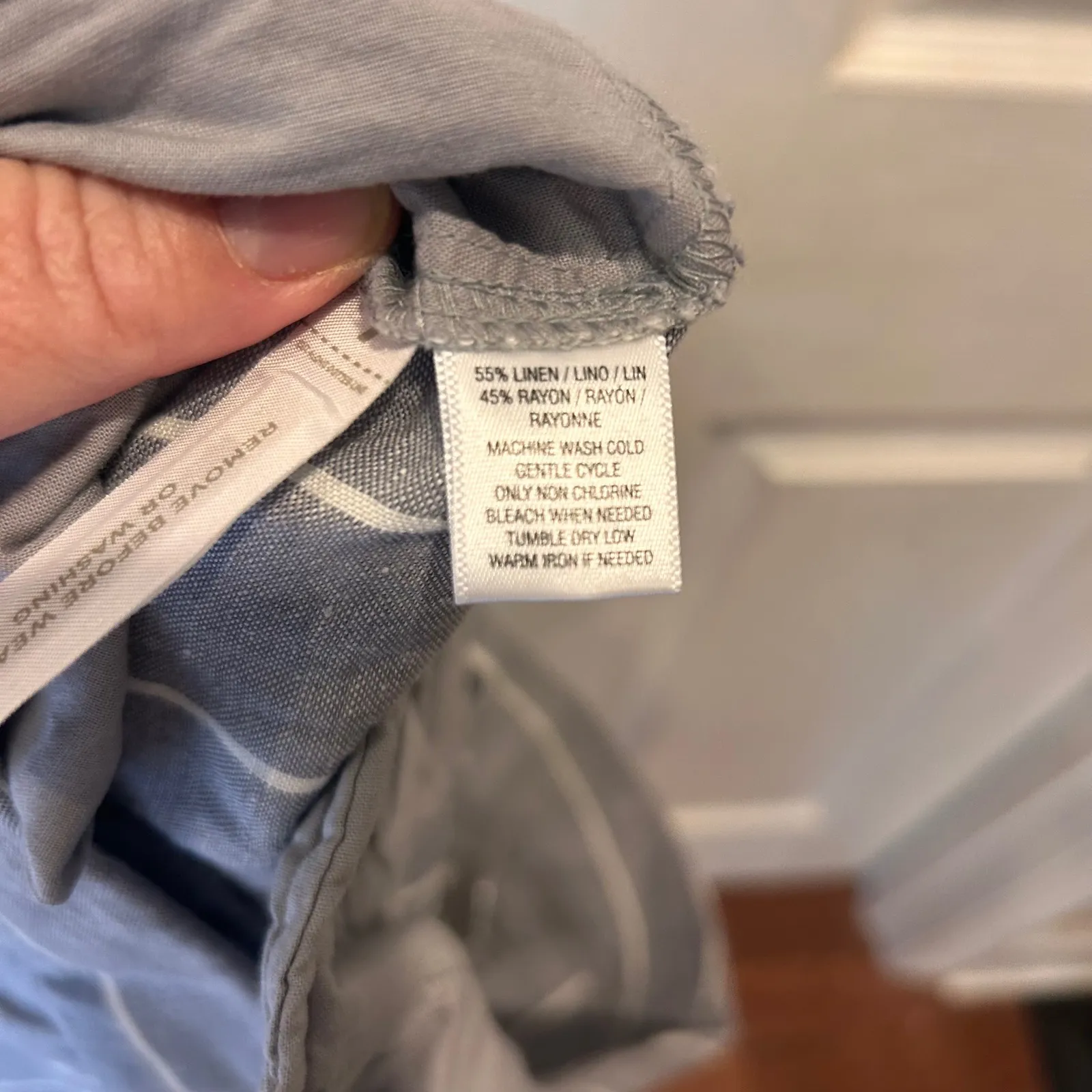 NWT Ann Taylor LOFT Women's Gray White Stripe Linen Rayon Wide Leg Pants Size 14 - Image 7