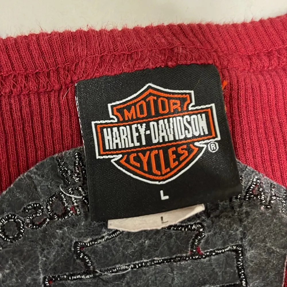 🎉Host Pick🎉 Harley Davidson burgundy snap front top. - Image 5