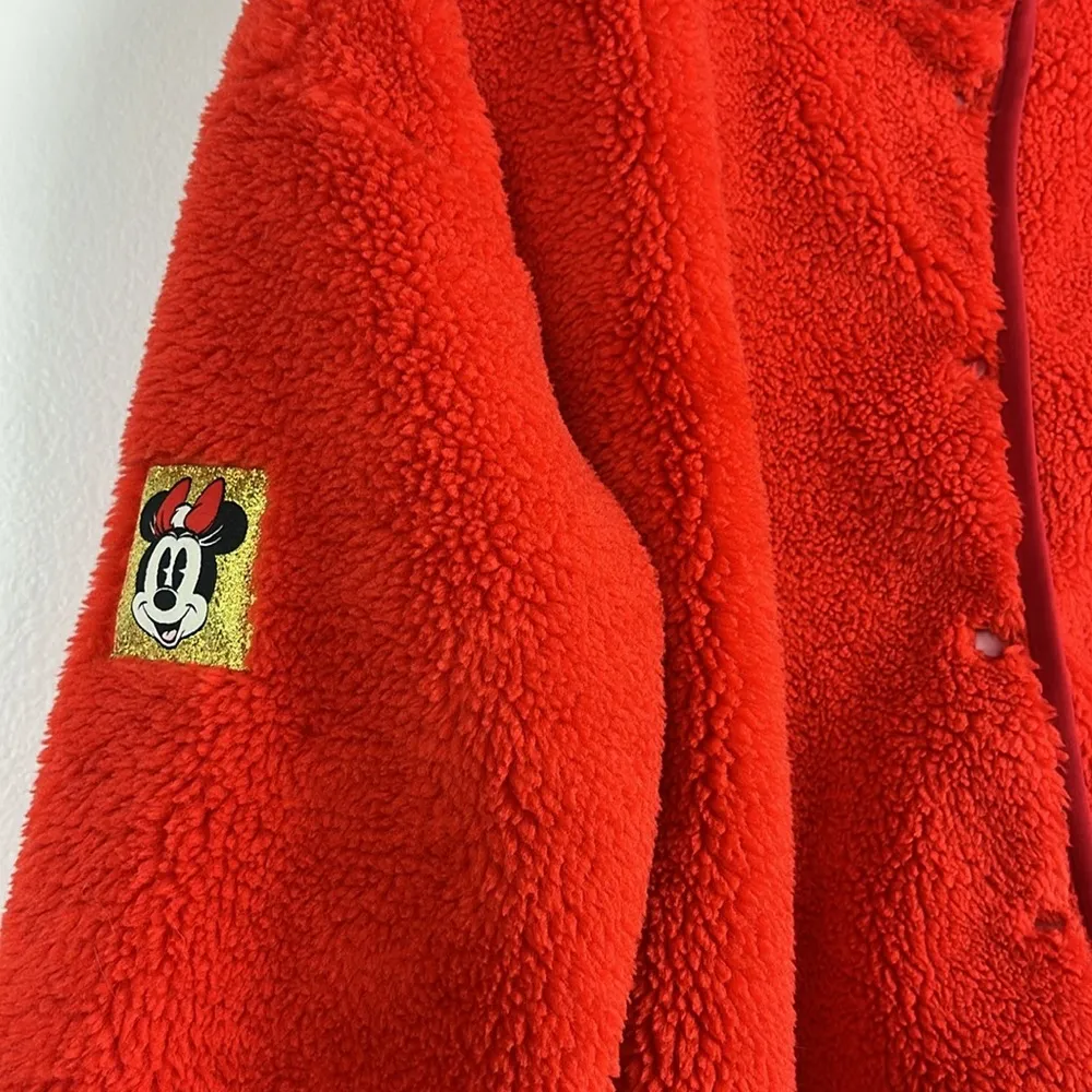 Disney Minnie Mouse Red Fleece/Fuzzy Jacket Women’s Sz Xsmall Disney Merchandise - Image 3