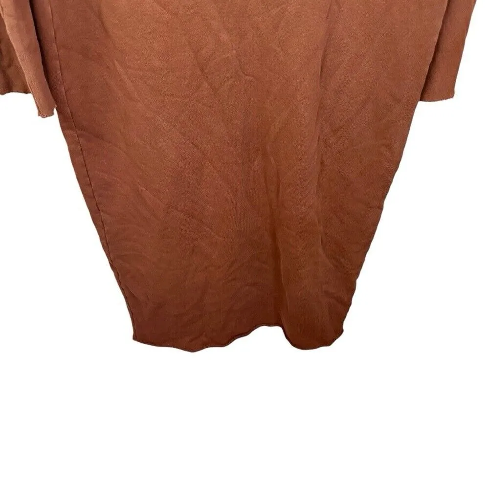 Frank & Eileen Small Cinnamon Brown Triple Fleece Isabelle Funnel Neck Dress - Image 5