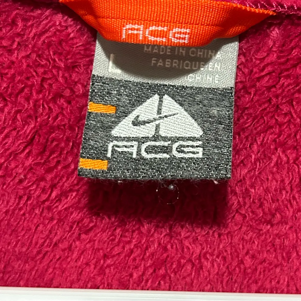 Nike ACG Magenta Soft Shell Jacket Large | Fleece Lined Zip Up Outdoor Gorpcore Pink - Image 3