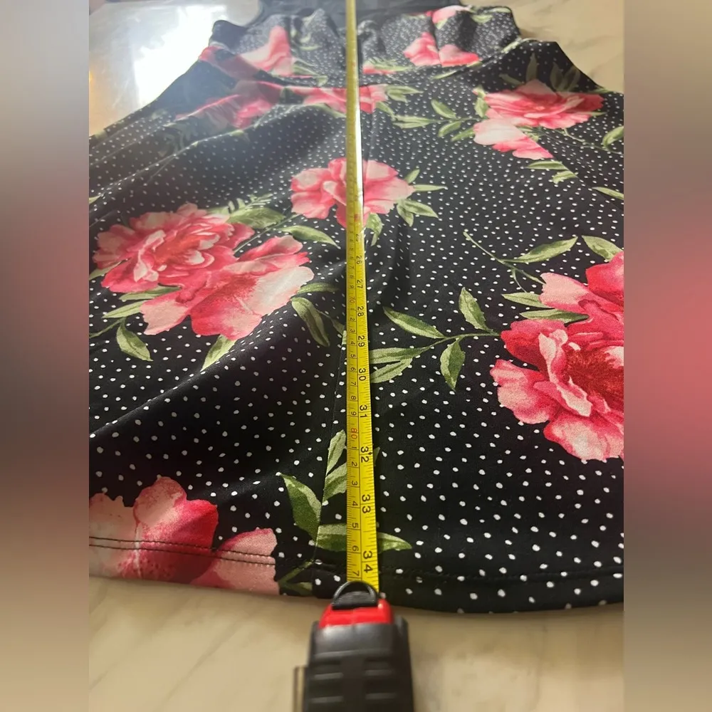 EnFocus Women’s Flowy Polka Dot Floral Knee Length Sweetheart Mesh Dress Size 8 - Image 4