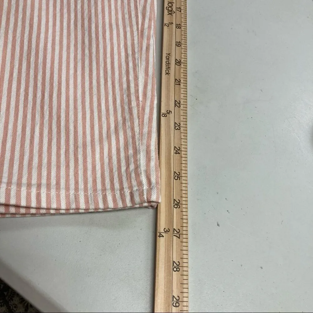 CHARTER CLUB Women’s Peach & White Striped Skinny Ankle Jean‎ Pants Size 10 - Image 6