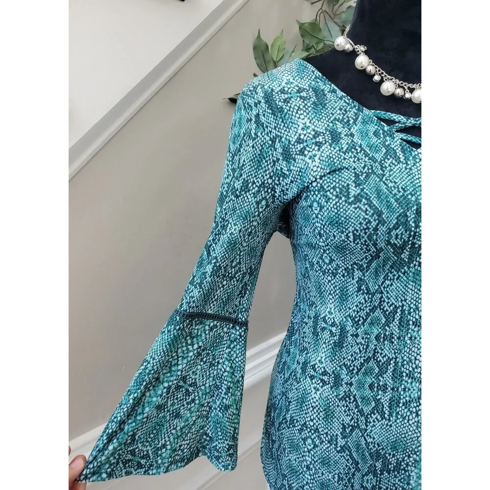 Dana Buchman Women's Green Polyester V-Neck Long Sleeve Top Blouse Size Small - Image 5