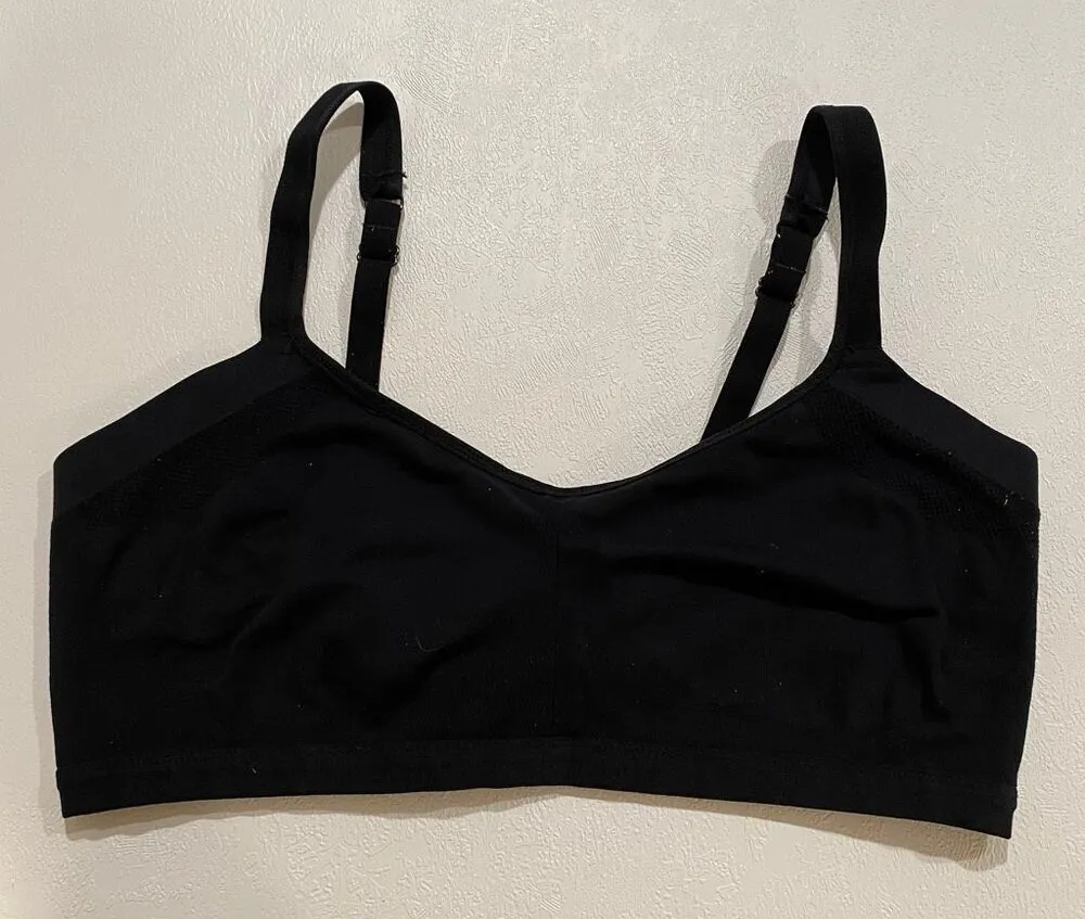 Felina Women’s XL Black Seamless Bralette Adjustable Straps Comfort Lounge Bra - Image 1