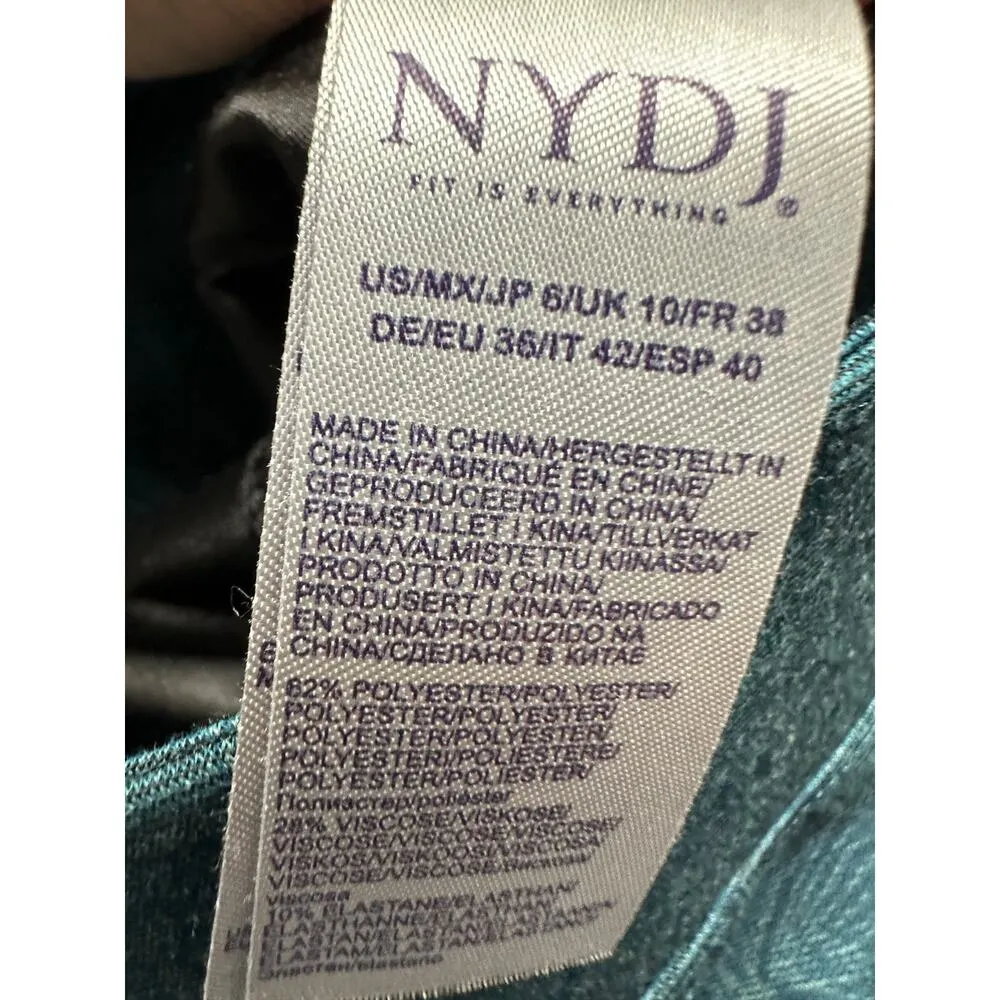 NYDJ Pull On Pant Women 6 Blue Floral Stretch Stretch Waist Lift Tuck Technology - Image 7