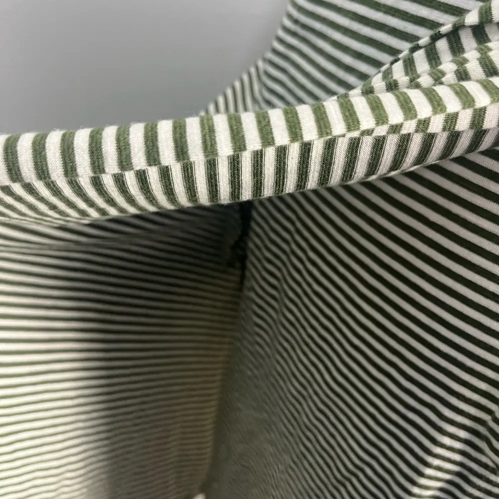 Toad & Co W's Cue Wrap Cafe Dress Olive Green White Stripe Tie size medium - Image 8