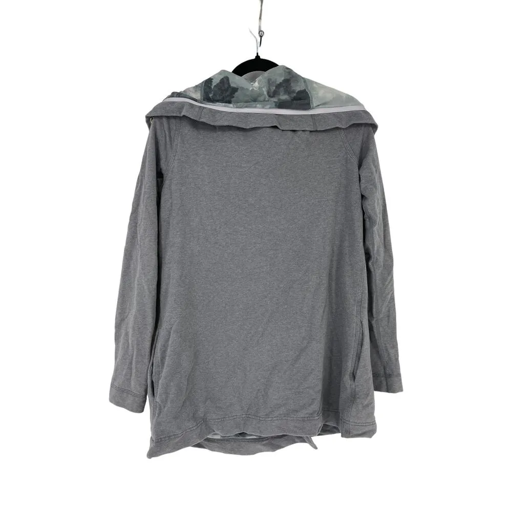 Lululemon Jacket Womens 8 Savasana Wrap Coal Gray Tinted Canvas Snap Button - Image 2