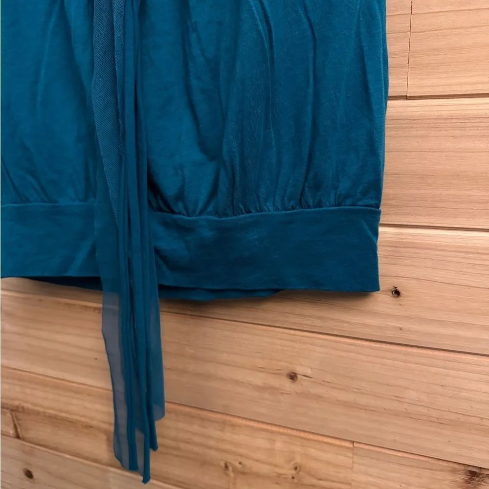 Y2K Express Size Small Sequin Mesh Detail Tank Top Tie Back - Image 9