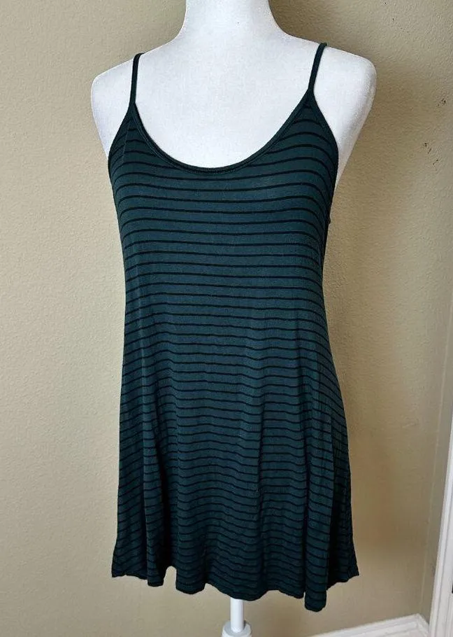 FOREVER 21 Strappy Stripe Knit Stretch Tank Sun Dress Size Small - Image 2