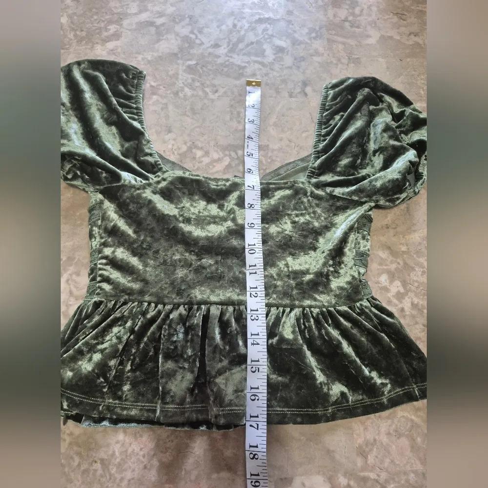 Forever 21 Babydoll Y2K edgy romantic girly core coquette Crush Velvet Top Small - Image 10