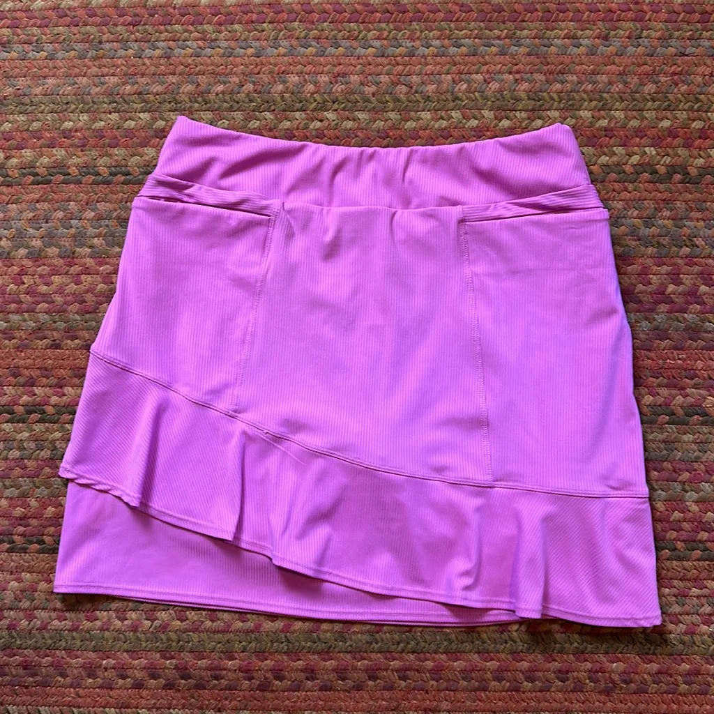 TAIL GOLF PURPLE RIBBED RUFFLE DETAIL SKORT ACTIVE TENNIS SKIRT PICKLEBALL - Image 5
