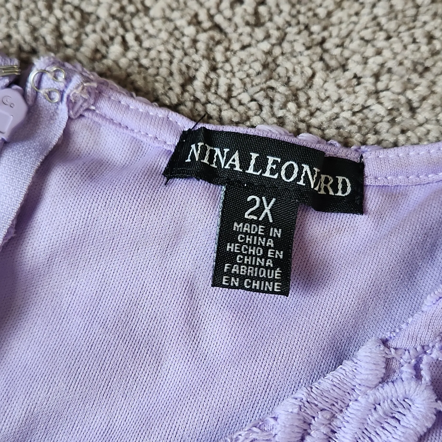 Nina Leonard Purple Dress SIZE 2X - Image 2