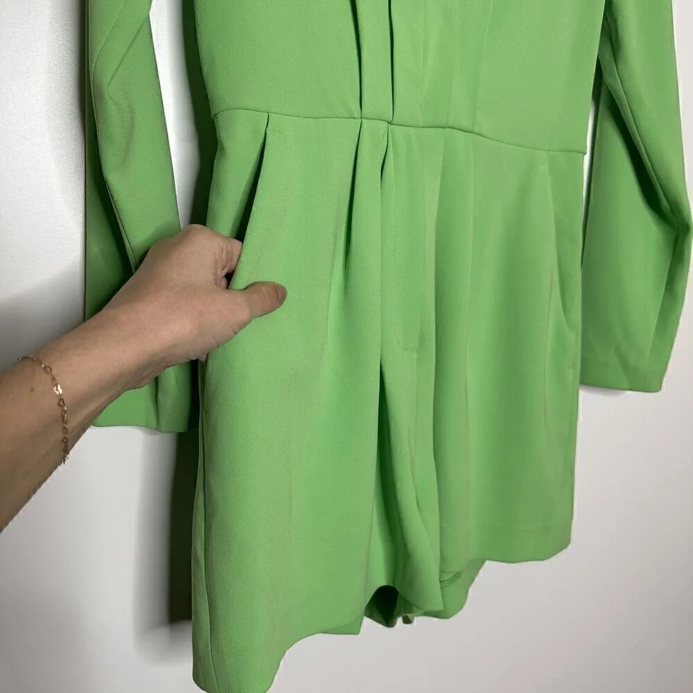 ALC Heston Blazer Romper Long Sleeve Women's No Belt Green Size 4 - Image 7