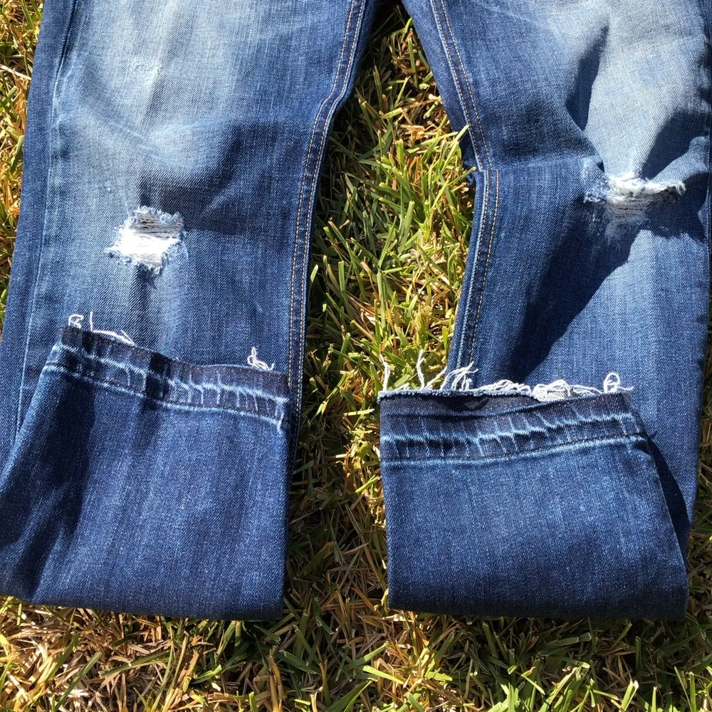 Rag & Bone Dre Low Rise Skinny  Distressed Stretch Raw Hem Jeans Sz 30 - Image 4