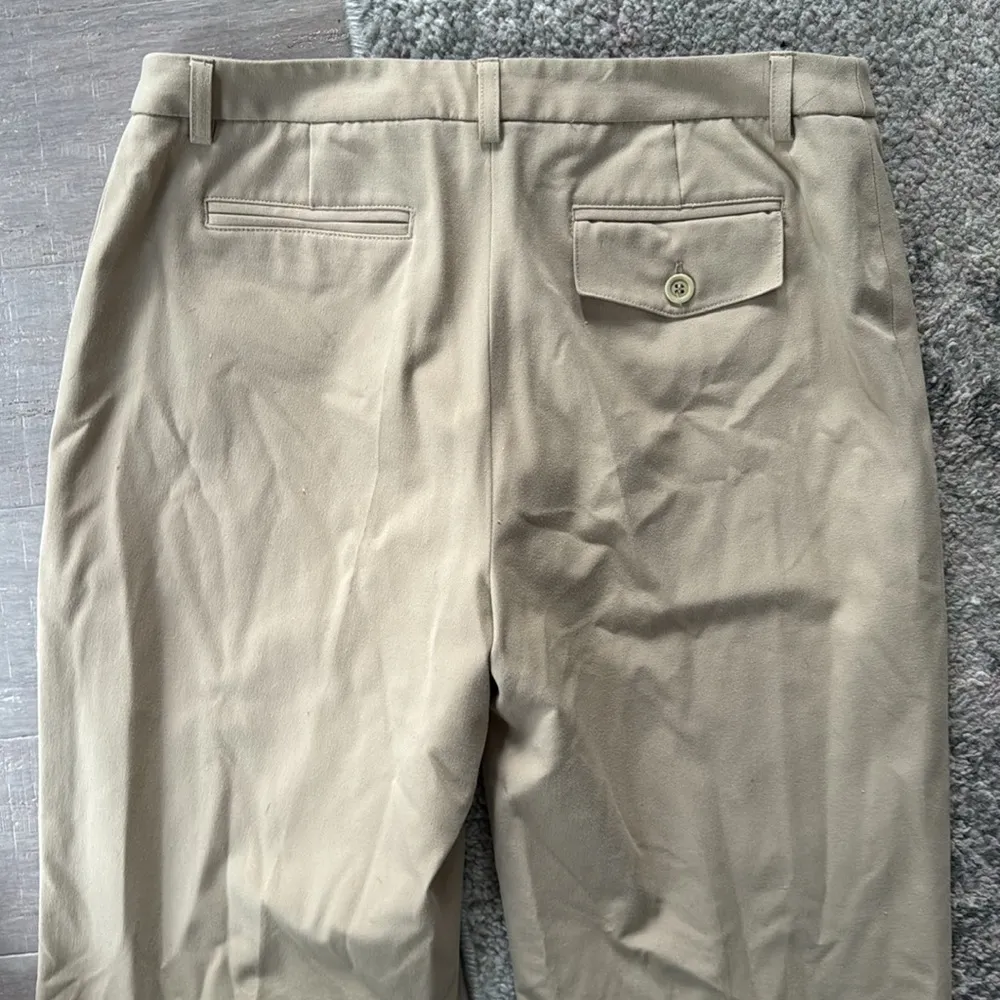 Nine West Women's Light Khaki Dress Cyndi Straight Leg Pants Sz 4 - Image 5