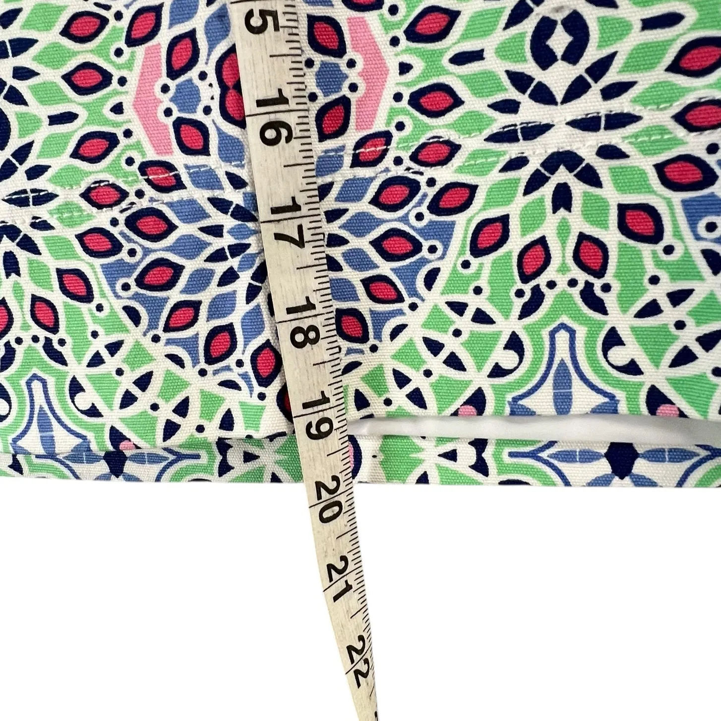 Talbots Skirt Womens 12 Green Blue Kaleidoscope Floral Lined Preppy Classic Boho - Image 9