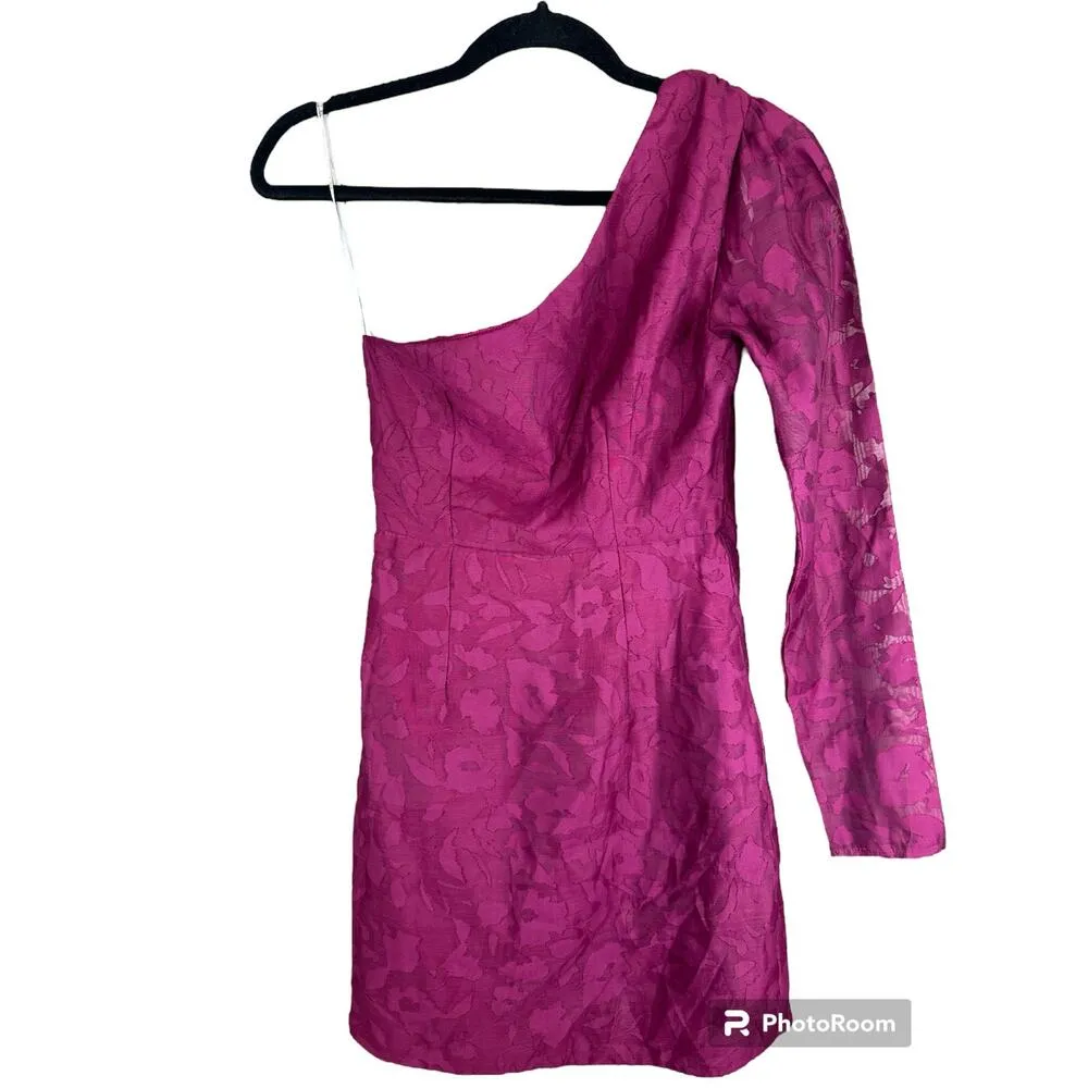 Lulu’s 'Emogene Burnout' Long Sleeve One Side Purple Print Bodycon Dress Size XS - Image 3