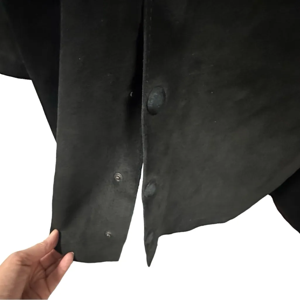 Vera Pelle Vintage Italy Suede Leather Jacket Coat Removable Hood Womens Medium - Image 10