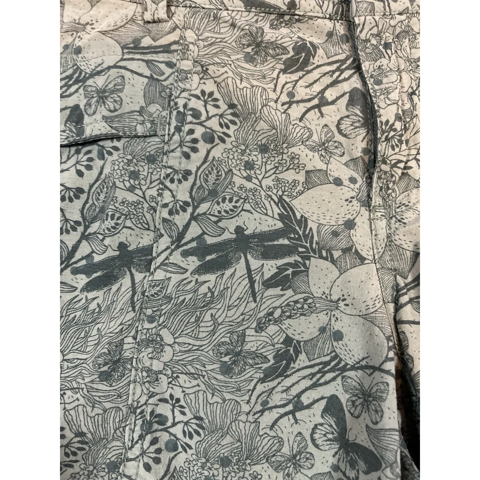 Marmot Ginny Green Floral Dragonfly Print Cargo Shorts 12 Mid Rise Outdoor - Image 3