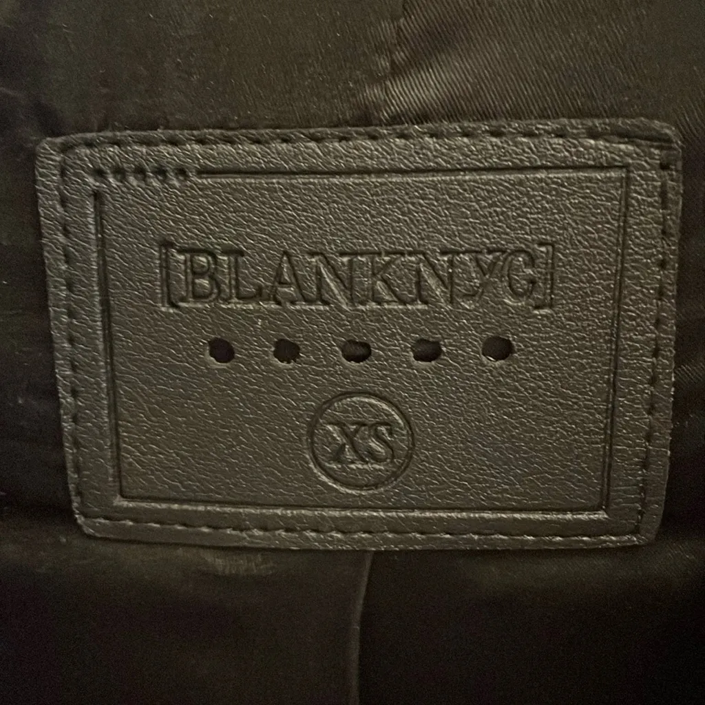 Black BLANKNYC Faux Leather Belted Moto Jacket Size XS - Image 7