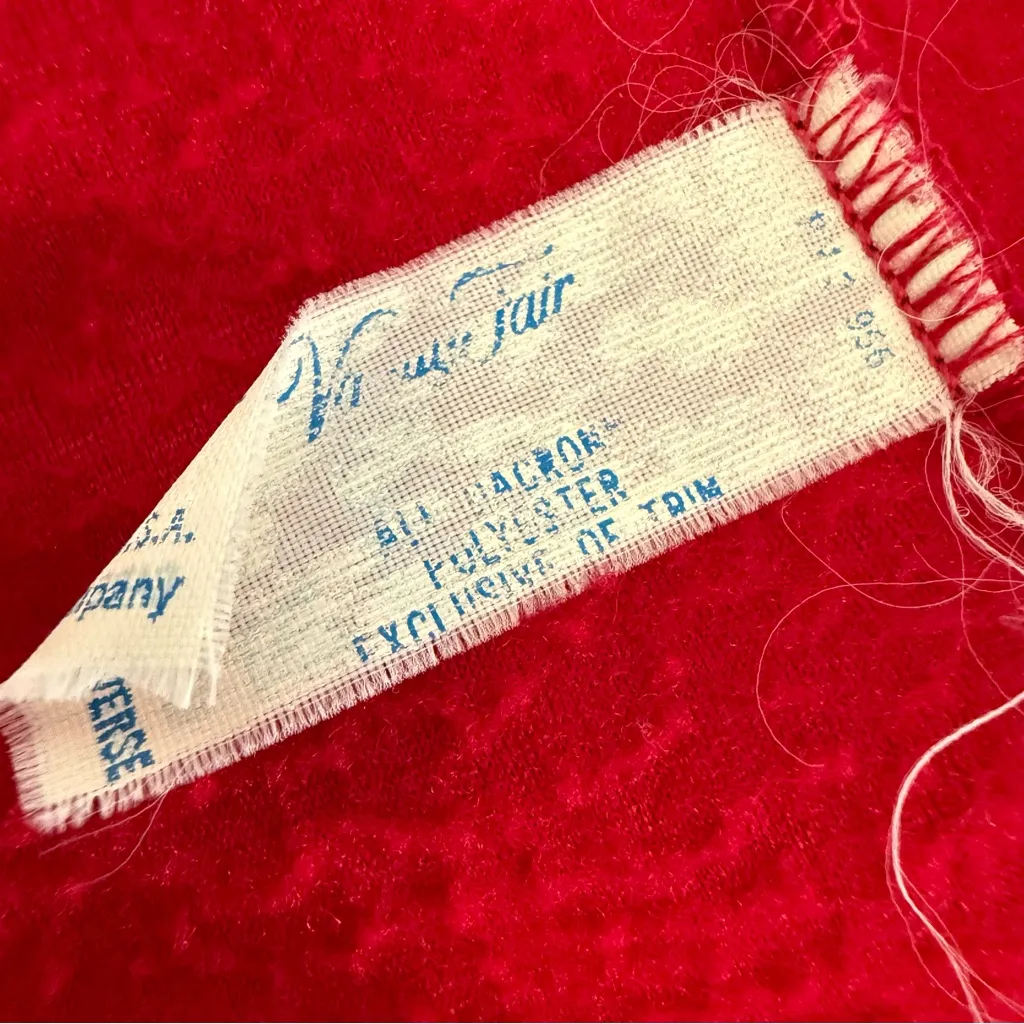 Vanity Fair Teal and Red Fabric house coat vintage women’s large - Image 6