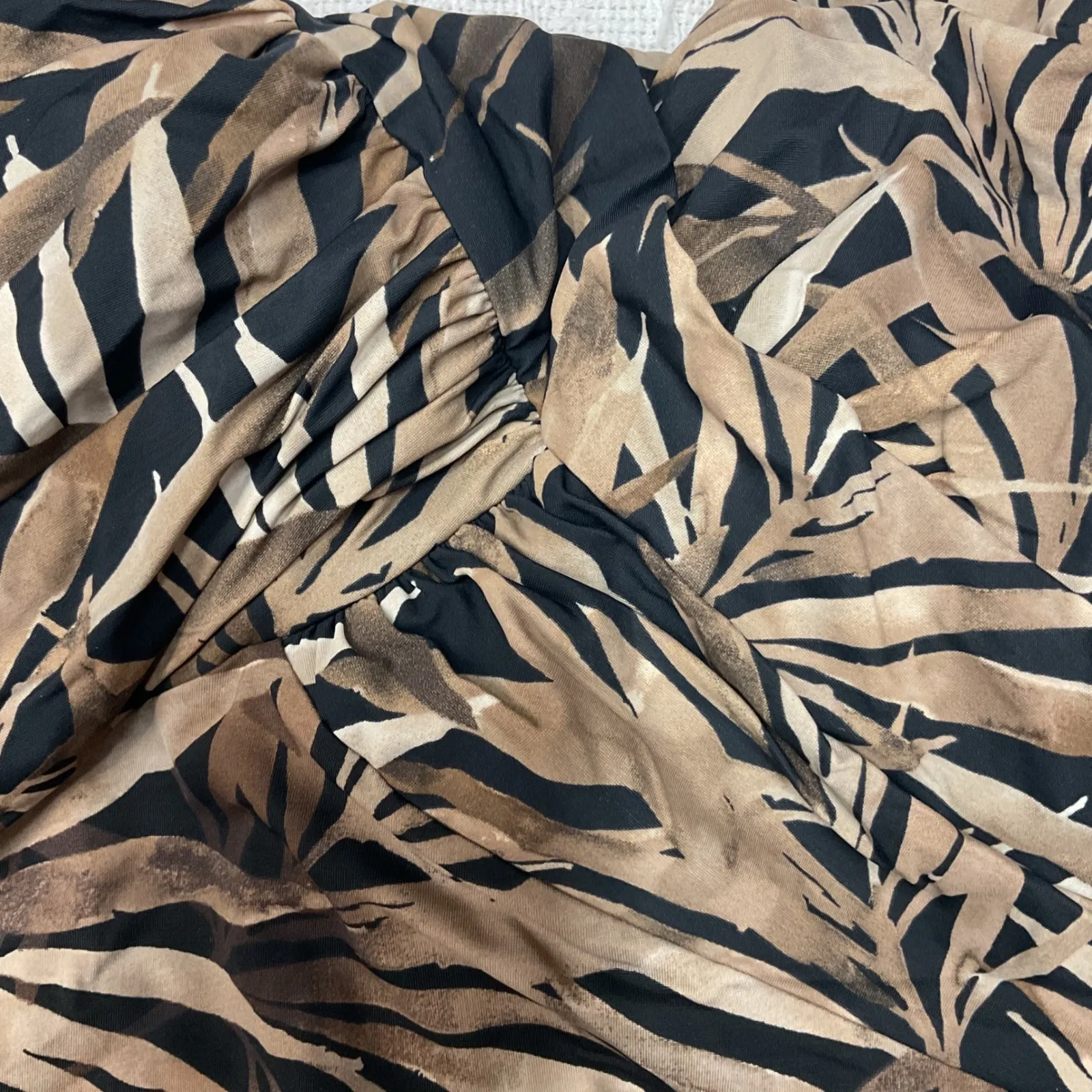 Land's End Tropical Palm‎ Print One Piece Swimsuit Size 16 Ruched Front - Image 13