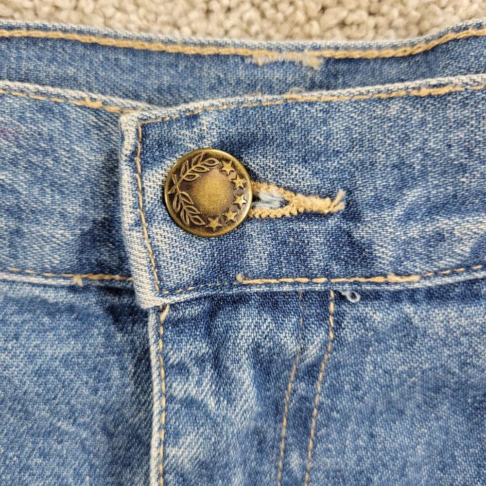 VTG Denim & Co Jean Skirt Womens 8 Blue Cotton Medium Wash Pockets USA - Image 8