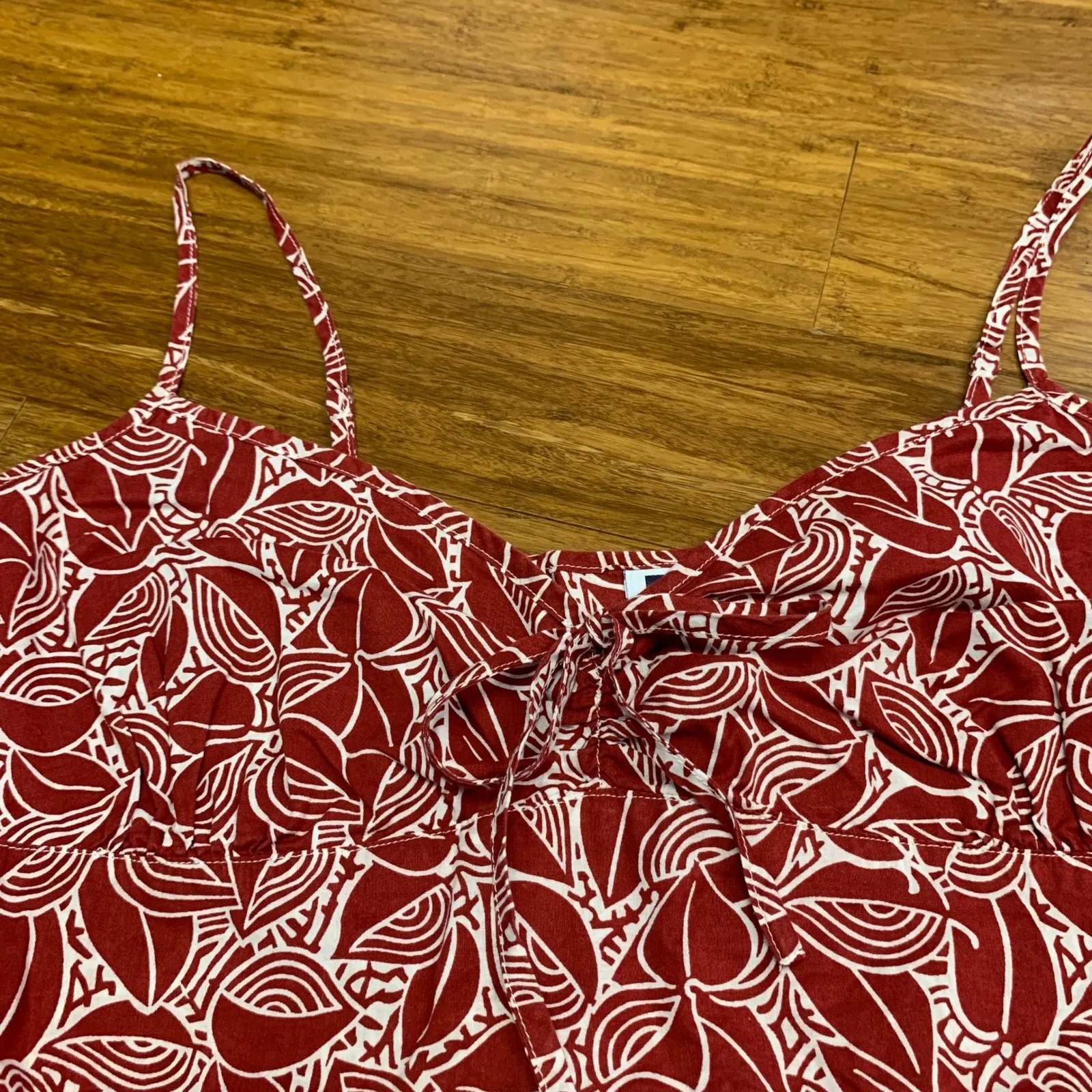 Y2K GAP Cami Top Floral Print‎ Tie Front Sleeveless Casual Blouse Cotton Summer - Image 2