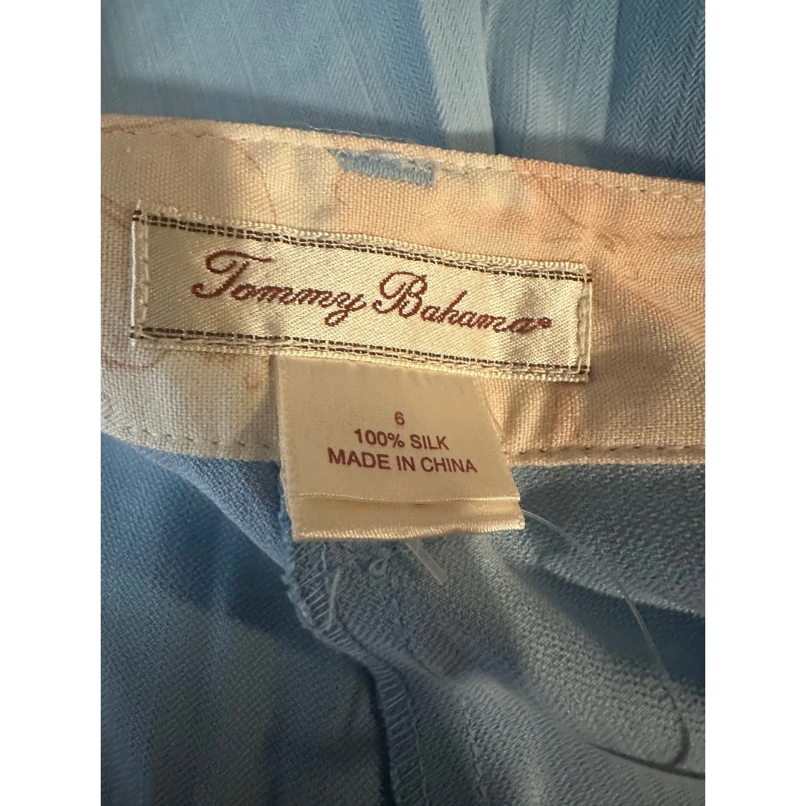 Tommy Bahama Silk Shorts‎ Women's Size 6 Blue High Waist Dressy Career - Image 5