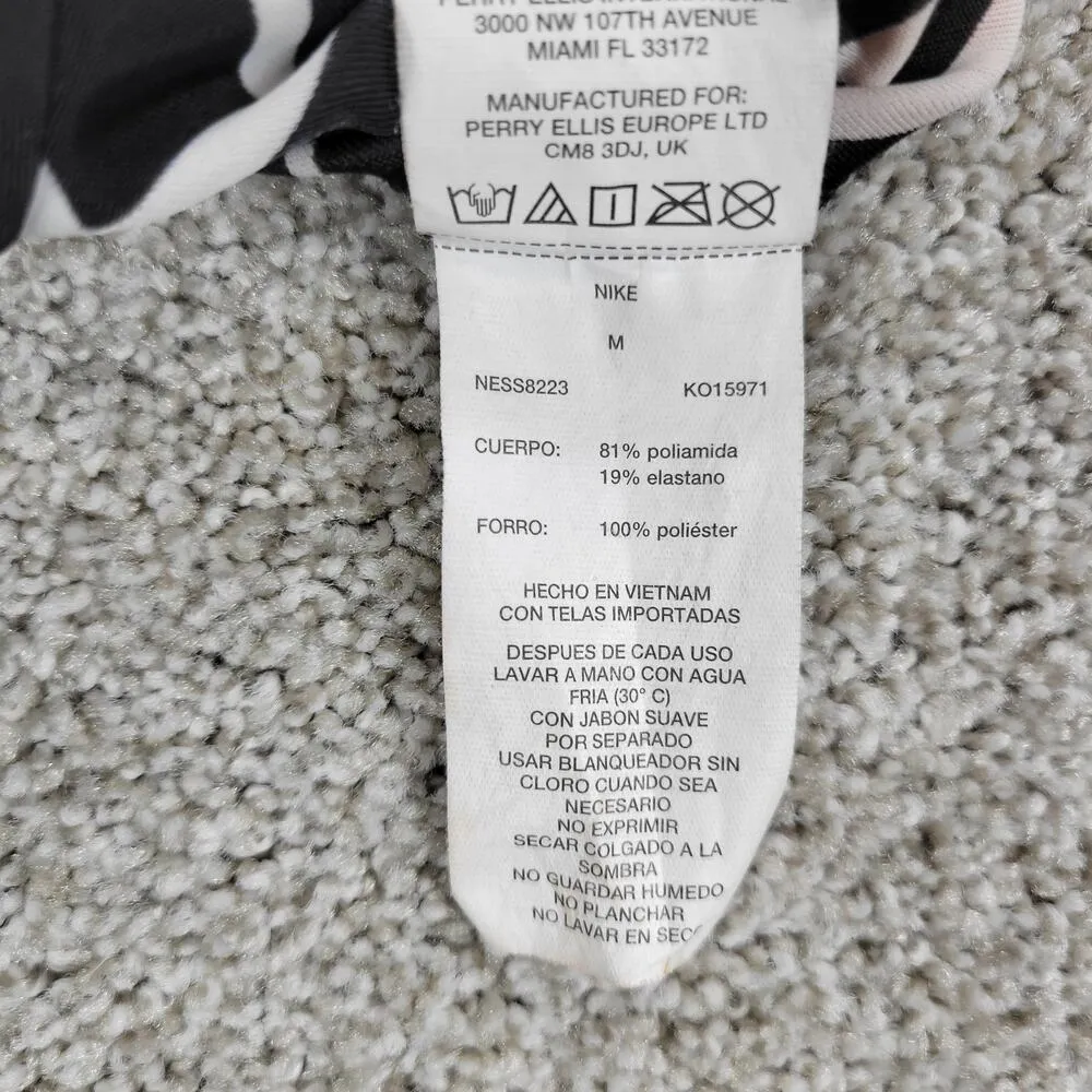 Nike Rush High Neck One Piece Swimsuit Womens M Black White Geo Criss Cross Back - Image 15