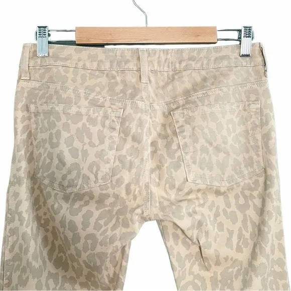 Anthropologie Bella Dahl Tan Cream Leopard Print Low Rise Chino Women’s Size 28 - Image 5